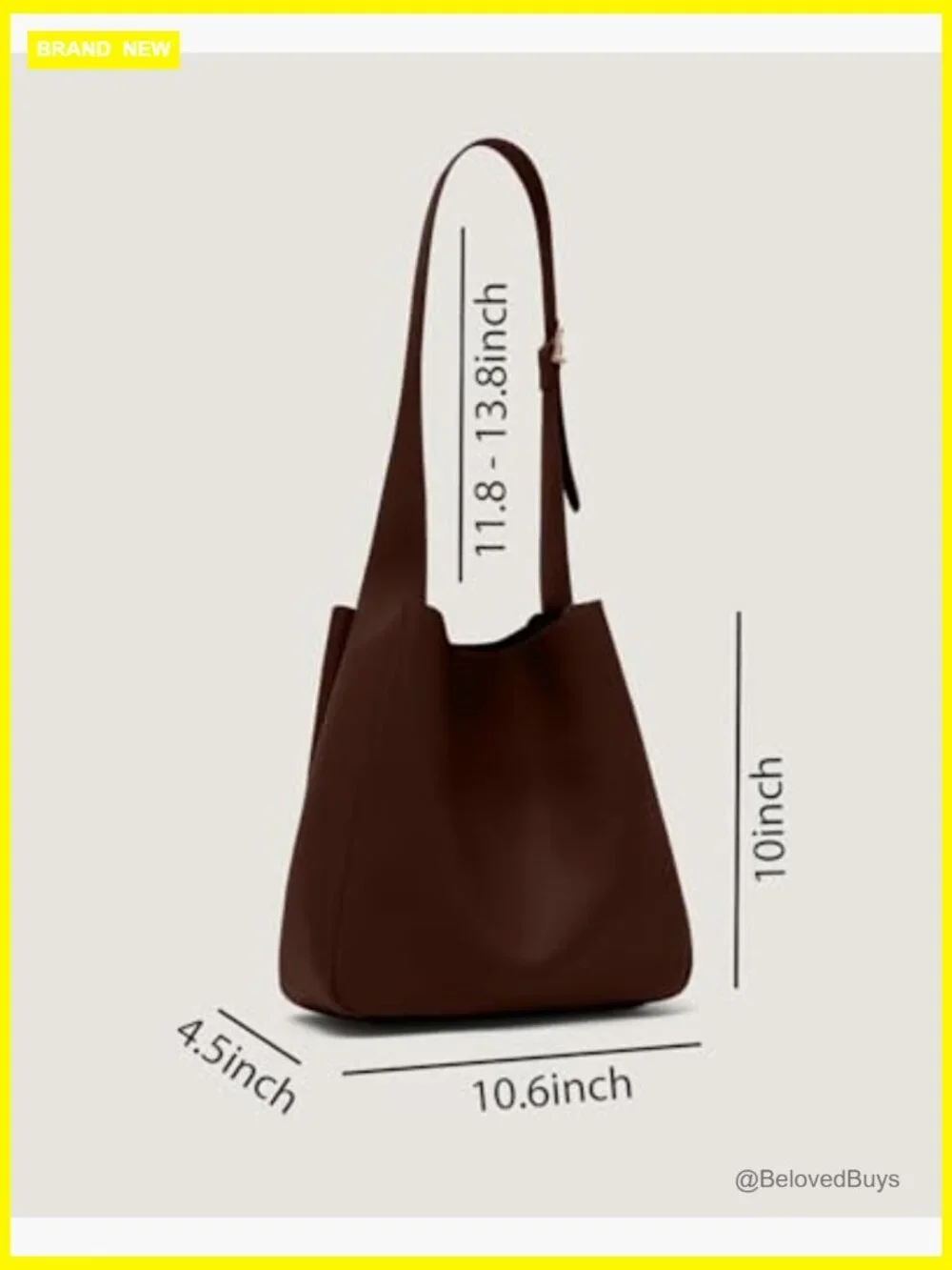 Slouchy Vegan Leather Hobo Bag - Medium Shoulder Tote Purse